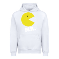 White Mr Pacman Urban Hoodie - linhVisuals