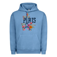 Pigment Pebble Blue PARIS Urban Hoodie - linhVisuals