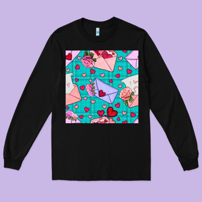Valentines Day Love Letter And Envelope Long Sleeve Tee Designed By Bundleandbundleshop