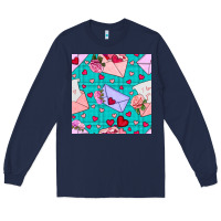 Navy valentines day love letter and envelope Long Sleeve Tee - BundleAndBundleShop