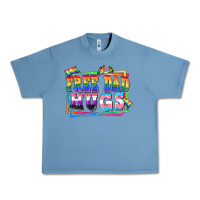 Pebble Blue Free dad hugs pride Urban Heavy Tee - FaDigitalArtStudio