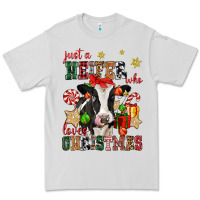 Dove Grey just a heifer who loves christmas cow Premium Tee - CowGirlArtShop