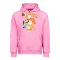 Fuchsia Pink Bluey Mum Urban Hoodie - linhVisuals