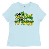 Baby Blue Too cute to pinch St. Patrick's Day Ladies Tee - HowdyJamesFarm