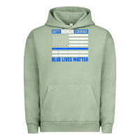 Pigment Oil Green blue lives matter for police officer Urban Hoodie - linhVisuals