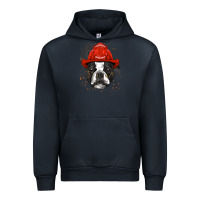 Navy boston terrier firefighter boston terrier dog lover premium Urban Hoodie - linhVisuals