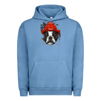 Pigment Pebble Blue boston terrier firefighter boston terrier dog lover premium Urban Hoodie - linhVisuals
