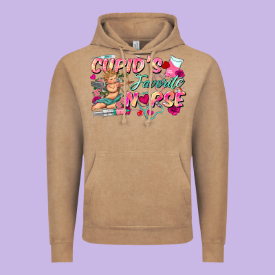 Cupid's Favorite Nurse Vintage Hoodie Designed By Fadigitalartstudio