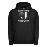 Pigment Black national police week shirt vintage blue line american flag Urban Hoodie - linhVisuals