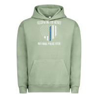 Pigment Oil Green national police week shirt vintage blue line american flag Urban Hoodie - linhVisuals