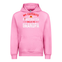 Fuchsia Pink mens father's day my favorite firefighter calls me grandpa premium Urban Hoodie - linhVisuals