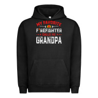 Pigment Black mens father's day my favorite firefighter calls me grandpa premium Urban Hoodie - linhVisuals