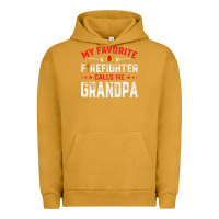 Pigment Peanut Butter mens father's day my favorite firefighter calls me grandpa premium Urban Hoodie - linhVisuals