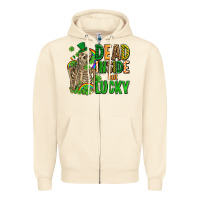 Sandshell dead inside but lucky  with skeleton Zipper Hoodie - AdoDesignShop