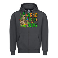 Smoke dead inside but lucky  with skeleton Zipper Hoodie - AdoDesignShop