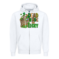 White dead inside but lucky  with skeleton Zipper Hoodie - AdoDesignShop