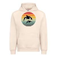 Sandshell orca family vintage retro art, killer whale family Urban Hoodie - linhVisuals