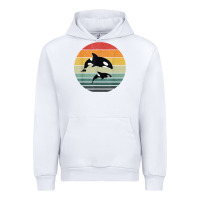White orca family vintage retro art, killer whale family Urban Hoodie - linhVisuals