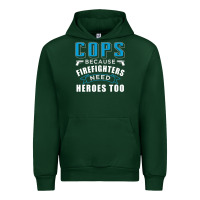Forest Green cops because firefighters need heroes too premium Urban Hoodie - linhVisuals