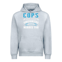 Heather Grey cops because firefighters need heroes too premium Urban Hoodie - linhVisuals