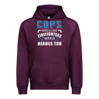 Mauve Wine cops because firefighters need heroes too premium Urban Hoodie - linhVisuals