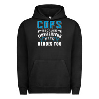 Pigment Black cops because firefighters need heroes too premium Urban Hoodie - linhVisuals
