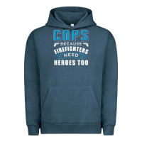 Pigment Midnight Navy cops because firefighters need heroes too premium Urban Hoodie - linhVisuals