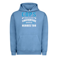 Pigment Pebble Blue cops because firefighters need heroes too premium Urban Hoodie - linhVisuals