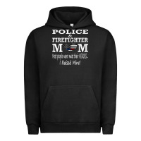 Pigment Black police & firefighter mom, i raised mine fireman mothers day Urban Hoodie - linhVisuals