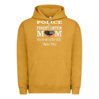 Pigment Peanut Butter police & firefighter mom, i raised mine fireman mothers day Urban Hoodie - linhVisuals