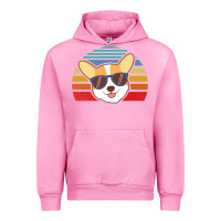 Fuchsia Pink cool corgi vintage 80s dog lover Urban Hoodie - linhVisuals
