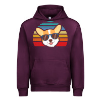 Mauve Wine cool corgi vintage 80s dog lover Urban Hoodie - linhVisuals