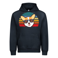 Navy cool corgi vintage 80s dog lover Urban Hoodie - linhVisuals