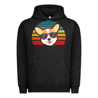 Pigment Black cool corgi vintage 80s dog lover Urban Hoodie - linhVisuals