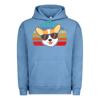 Pigment Pebble Blue cool corgi vintage 80s dog lover Urban Hoodie - linhVisuals
