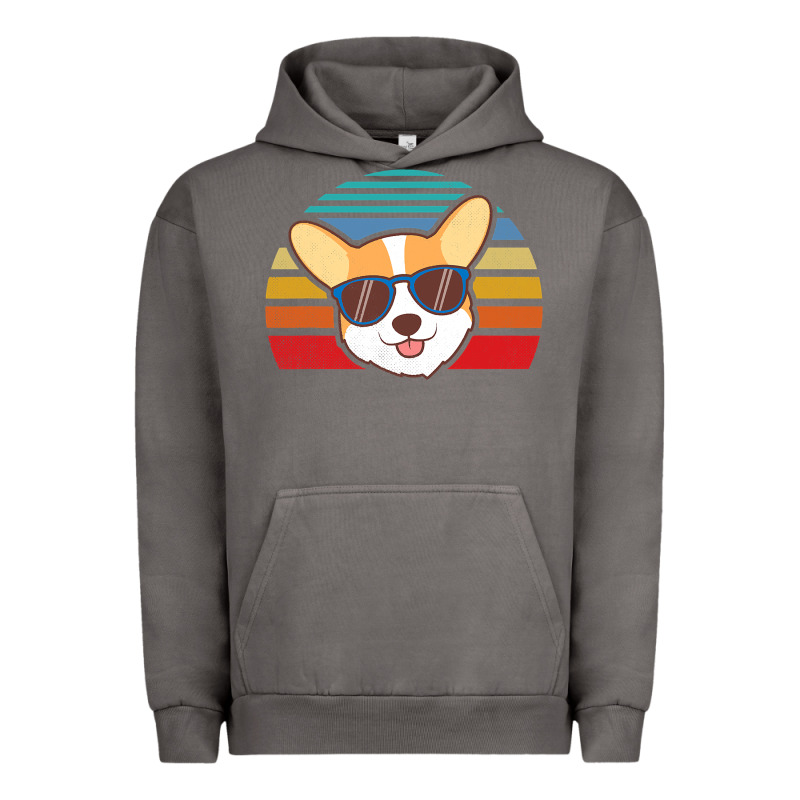 Cool Corgi Vintage 80s Dog Lover Urban Hoodie by linhVisuals | Teevron