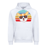 White cool corgi vintage 80s dog lover Urban Hoodie - linhVisuals