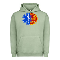 Pigment Oil Green emt firefighter ems fire first responder premium Urban Hoodie - linhVisuals