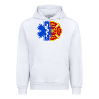White emt firefighter ems fire first responder premium Urban Hoodie - linhVisuals