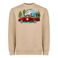 Mushroom lvn nurse truck with cactus and sunflowers Heavyweight Sweatshirt - AdoDesignShop
