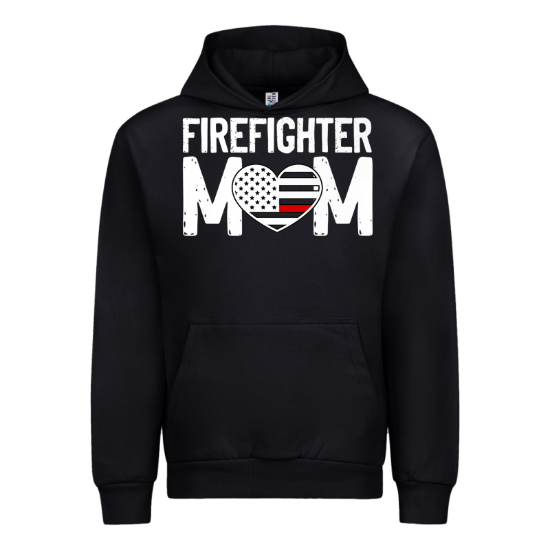 Female Firefighter Mom Thin Red Line Flag Firefighting Premium Urban Hoodie by linhVisuals | Teevron