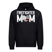 Black female firefighter mom thin red line flag firefighting premium Urban Hoodie - linhVisuals