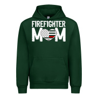 Forest Green female firefighter mom thin red line flag firefighting premium Urban Hoodie - linhVisuals