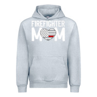 Heather Grey female firefighter mom thin red line flag firefighting premium Urban Hoodie - linhVisuals