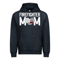 Navy female firefighter mom thin red line flag firefighting premium Urban Hoodie - linhVisuals