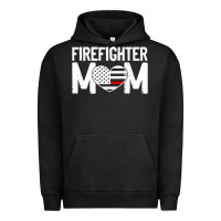 Pigment Black female firefighter mom thin red line flag firefighting premium Urban Hoodie - linhVisuals