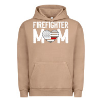 Pigment Burro female firefighter mom thin red line flag firefighting premium Urban Hoodie - linhVisuals