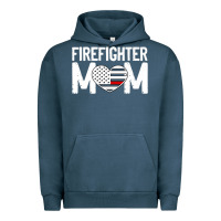 Pigment Midnight Navy female firefighter mom thin red line flag firefighting premium Urban Hoodie - linhVisuals