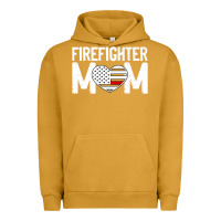 Pigment Peanut Butter female firefighter mom thin red line flag firefighting premium Urban Hoodie - linhVisuals