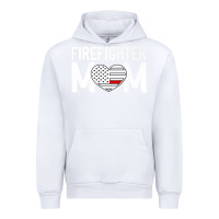 White female firefighter mom thin red line flag firefighting premium Urban Hoodie - linhVisuals